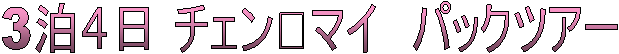 3泊4日 チェン･マイ　パックツアー